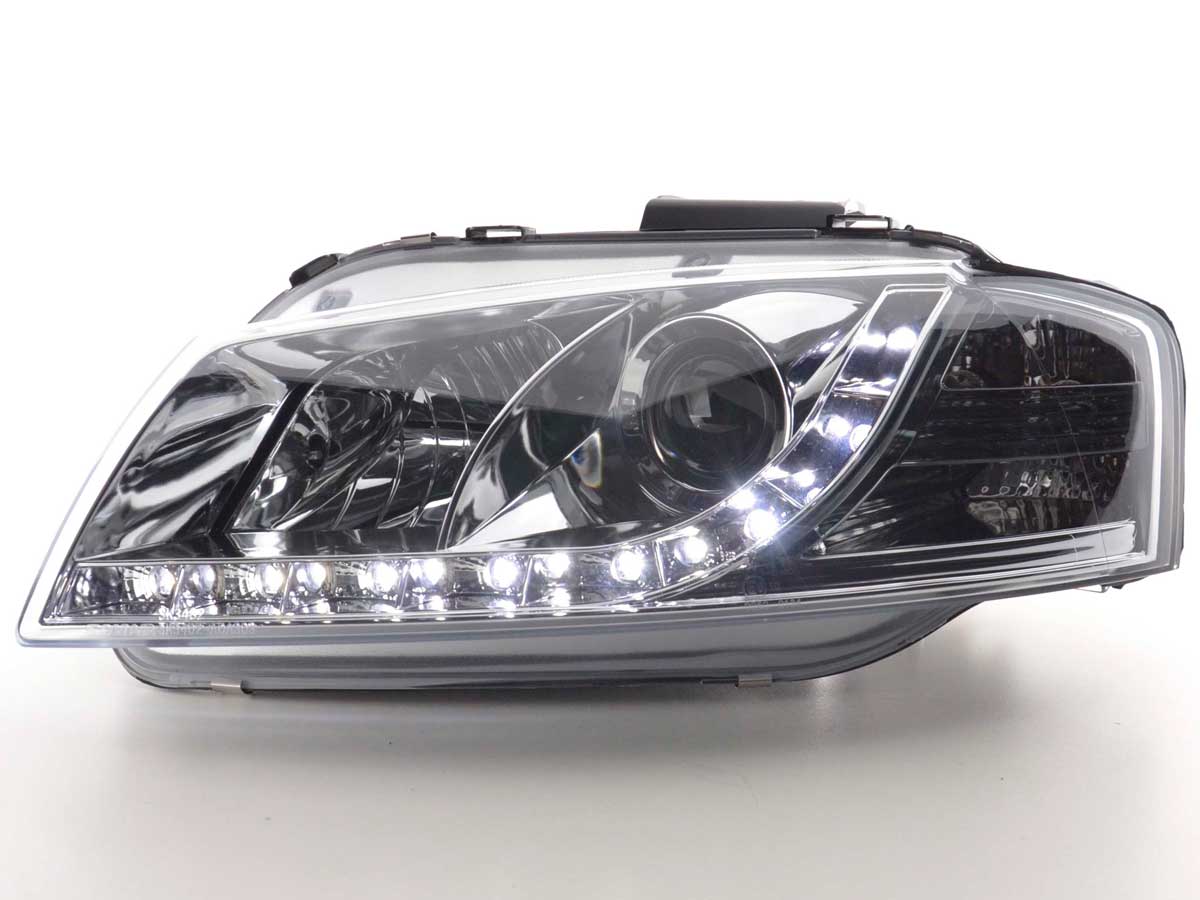 Scheinwerfer Set Daylight LED Tagfahrlicht Audi A3 Typ 8P 03-08 schwarz Scheinwerfer Set Daylight LED Tagfahrlicht Audi A3 Typ 8P 03-08 schwarz